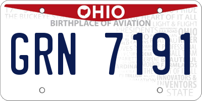 OH license plate GRN7191