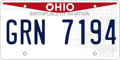OH license plate GRN7194