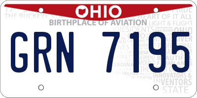 OH license plate GRN7195