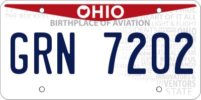 OH license plate GRN7202