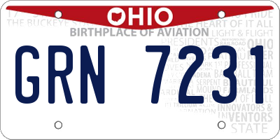 OH license plate GRN7231