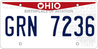 OH license plate GRN7236
