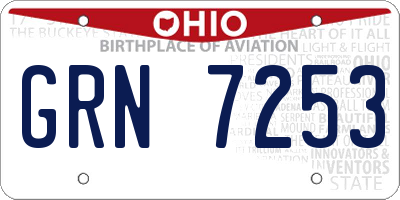 OH license plate GRN7253