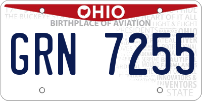 OH license plate GRN7255