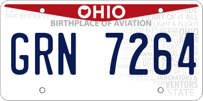 OH license plate GRN7264