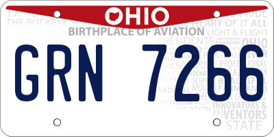 OH license plate GRN7266