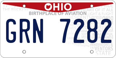 OH license plate GRN7282