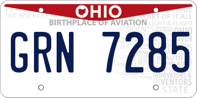 OH license plate GRN7285