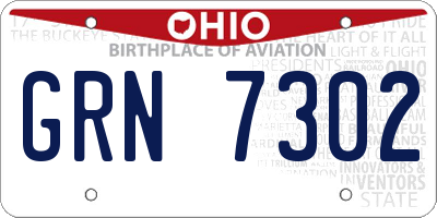 OH license plate GRN7302