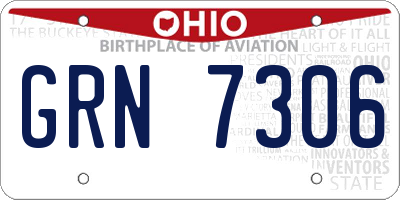 OH license plate GRN7306