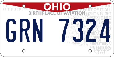 OH license plate GRN7324