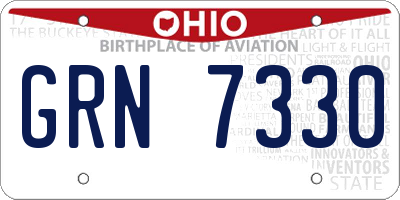 OH license plate GRN7330