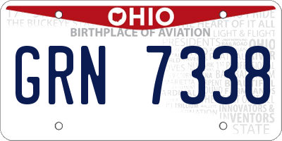OH license plate GRN7338