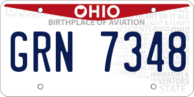 OH license plate GRN7348