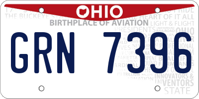 OH license plate GRN7396