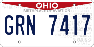 OH license plate GRN7417
