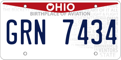 OH license plate GRN7434