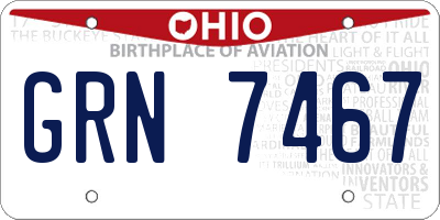 OH license plate GRN7467