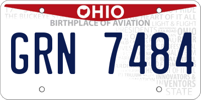 OH license plate GRN7484