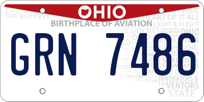 OH license plate GRN7486
