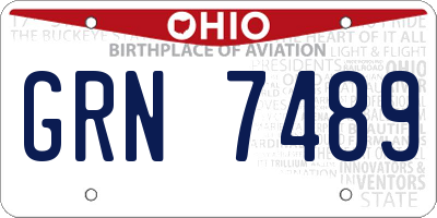 OH license plate GRN7489