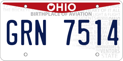 OH license plate GRN7514