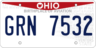 OH license plate GRN7532