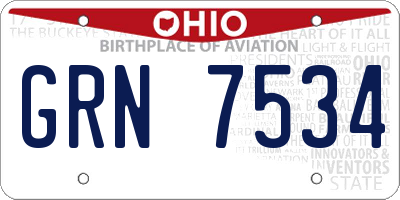 OH license plate GRN7534