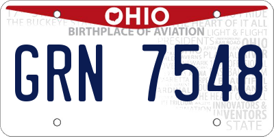 OH license plate GRN7548
