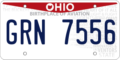 OH license plate GRN7556