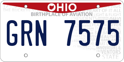OH license plate GRN7575