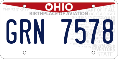OH license plate GRN7578