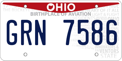 OH license plate GRN7586