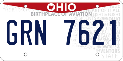OH license plate GRN7621