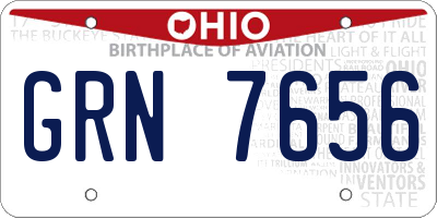 OH license plate GRN7656