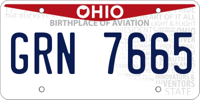 OH license plate GRN7665