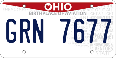 OH license plate GRN7677