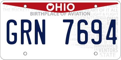 OH license plate GRN7694