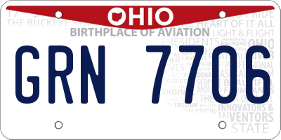 OH license plate GRN7706