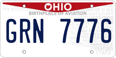 OH license plate GRN7776