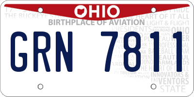 OH license plate GRN7811