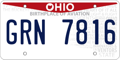 OH license plate GRN7816