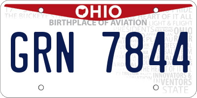 OH license plate GRN7844