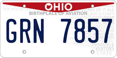 OH license plate GRN7857