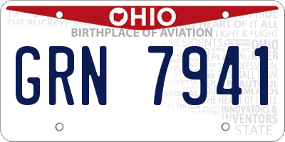 OH license plate GRN7941