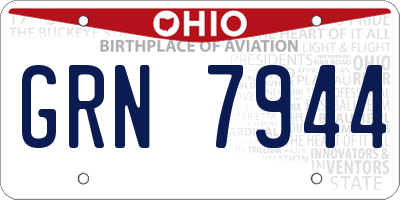 OH license plate GRN7944