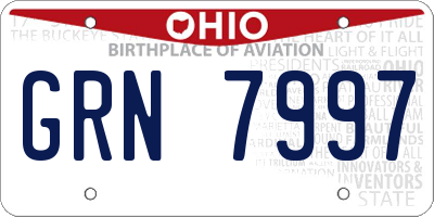 OH license plate GRN7997