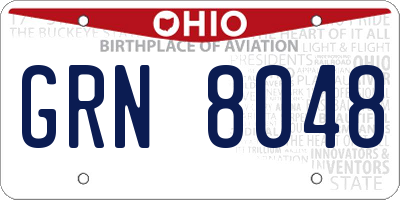 OH license plate GRN8048