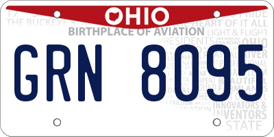 OH license plate GRN8095