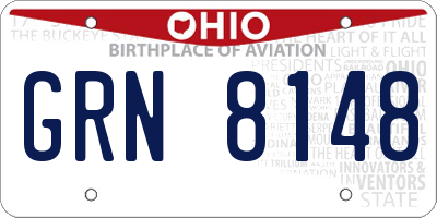 OH license plate GRN8148